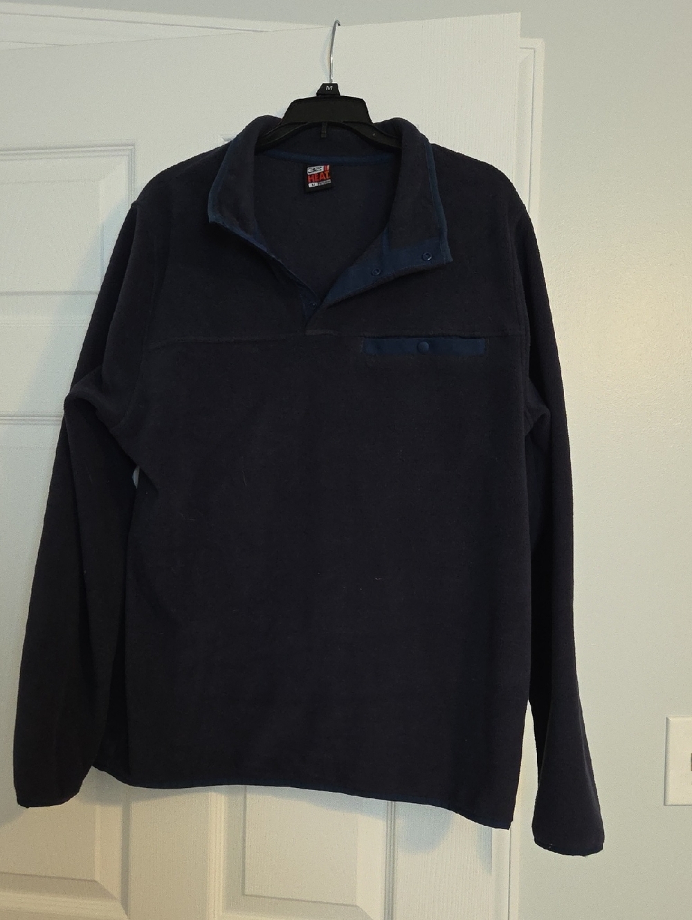 32 Degrees Navy Fleece Pullover with Red HEAT Logo